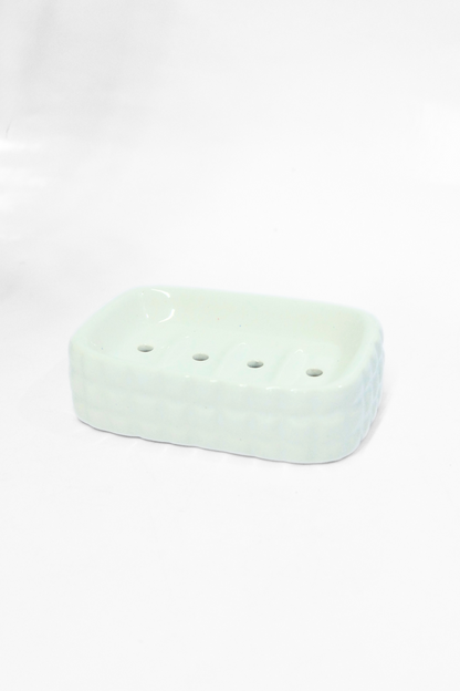 Charming Ceramic White Soap Dish Tray