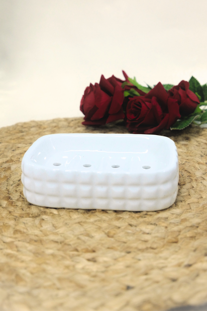 Charming Ceramic White Soap Dish Tray