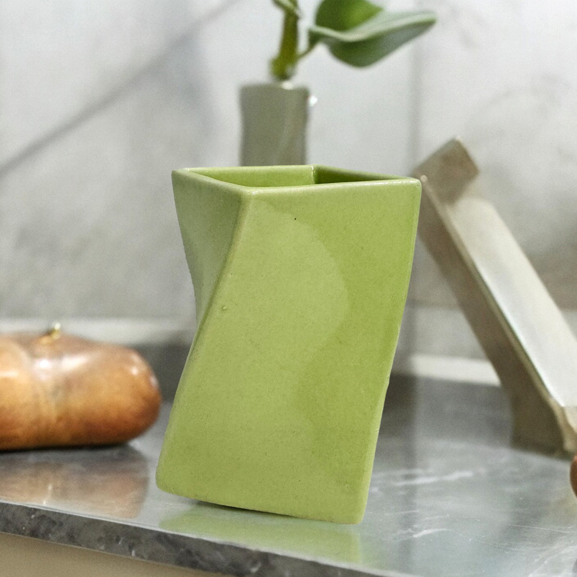 Ceramic Green Stationery Multipurpose Holder and Organizer