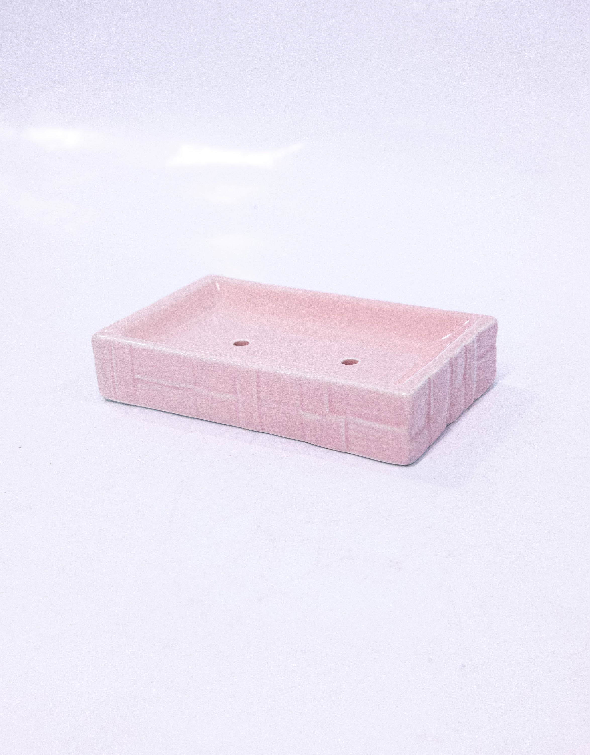 Classic Pink Ceramic Soap Dish Tray