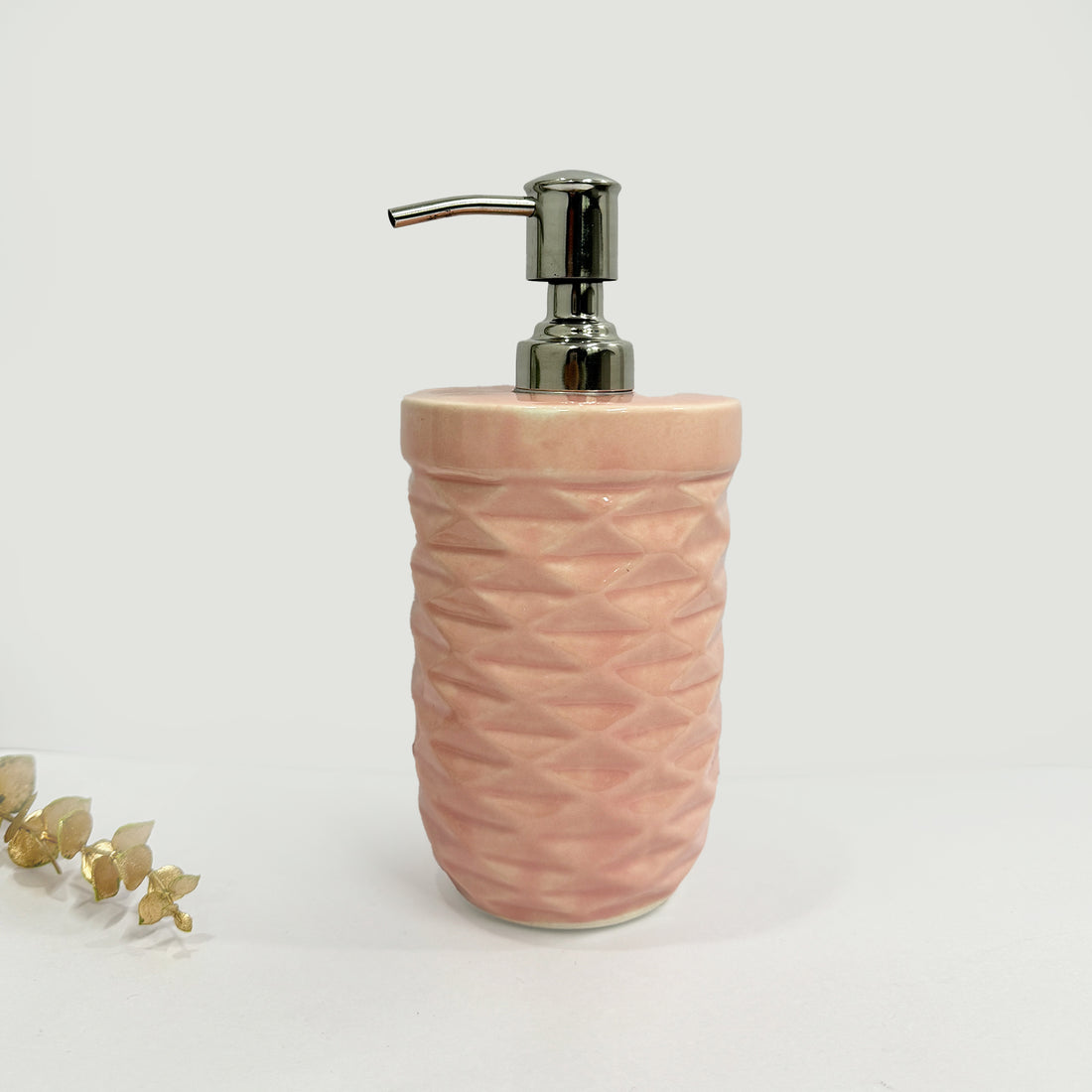 Refillable Ceramic Pink Hand Soap Dispenser with Pump