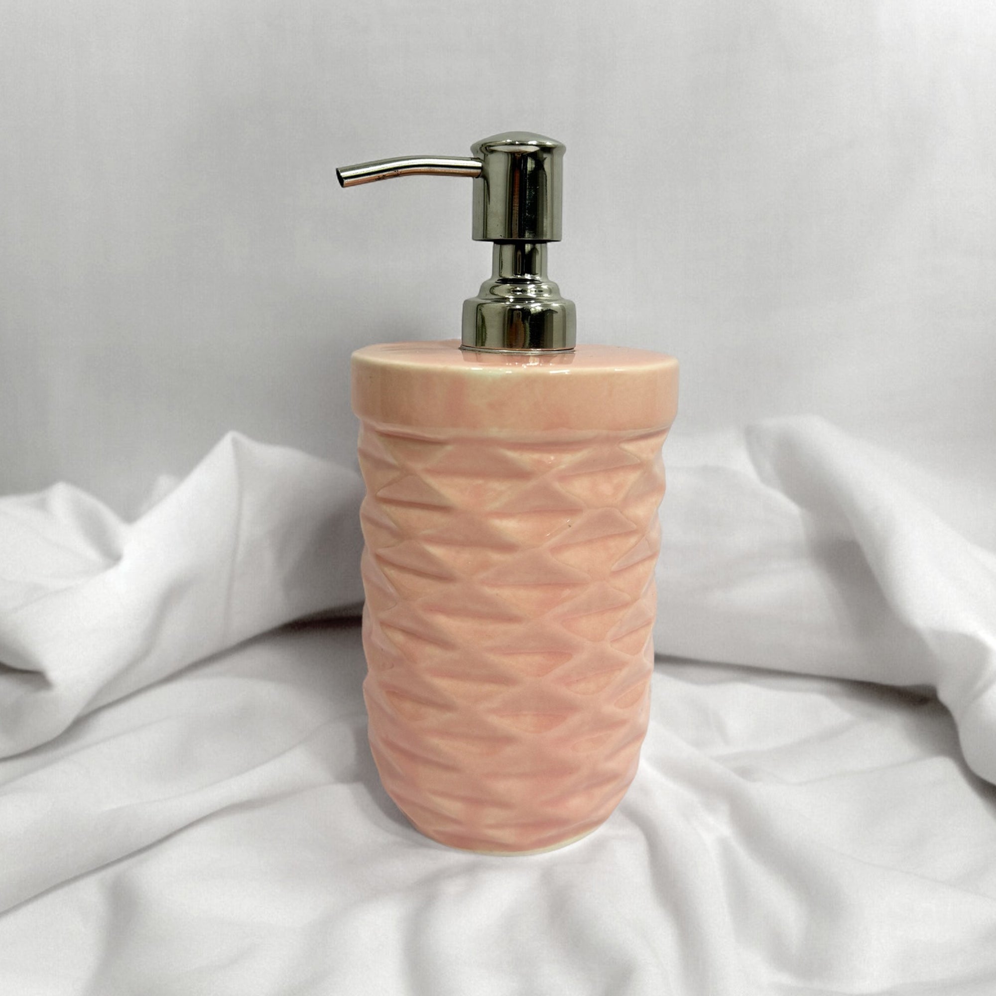 Refillable Ceramic Pink Hand Soap Dispenser with Pump