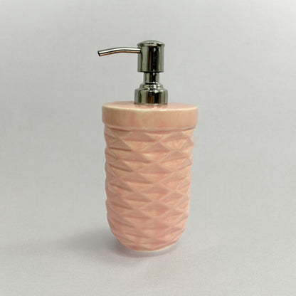 Refillable Ceramic Pink Hand Soap Dispenser with Pump