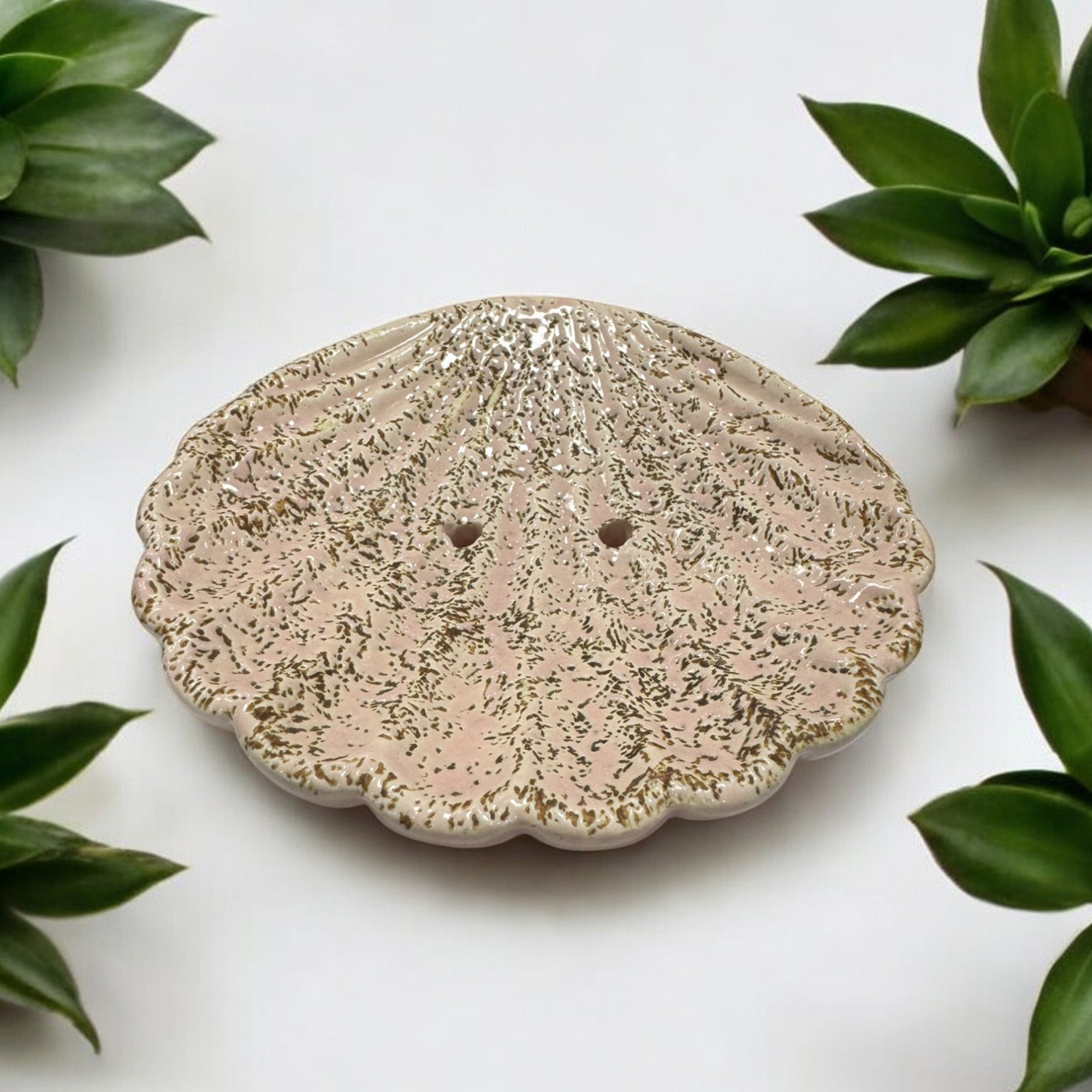 Elegant Ceramic Pink Soap Dish Tray