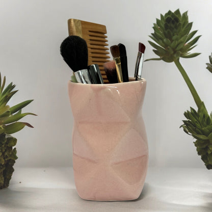 Ceramic Light Pink Toothbrush Holder Stand