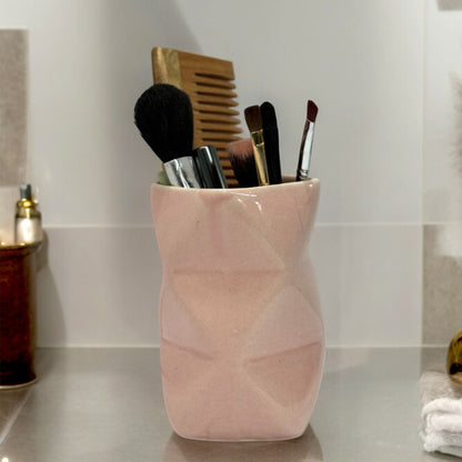 Ceramic Light Pink Toothbrush Holder Stand