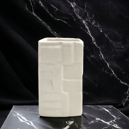 Ceramic White Square Shape Multipurpose Toothbrush Holder Stand