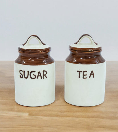 Ceramic Tea &amp; Sugar containers - Pack of 2