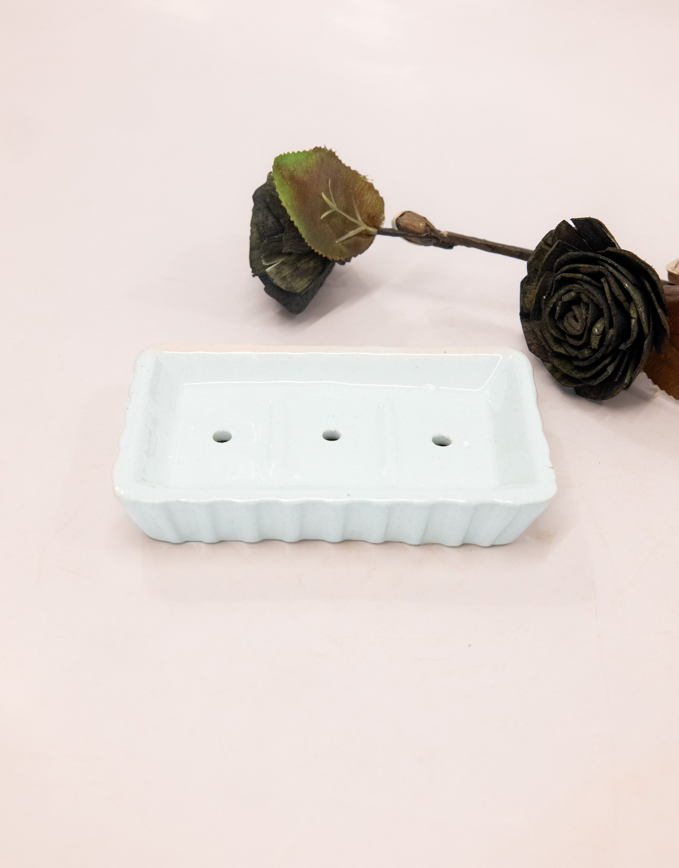 Timeless Glossy Ceramic White Soap Dish Tray