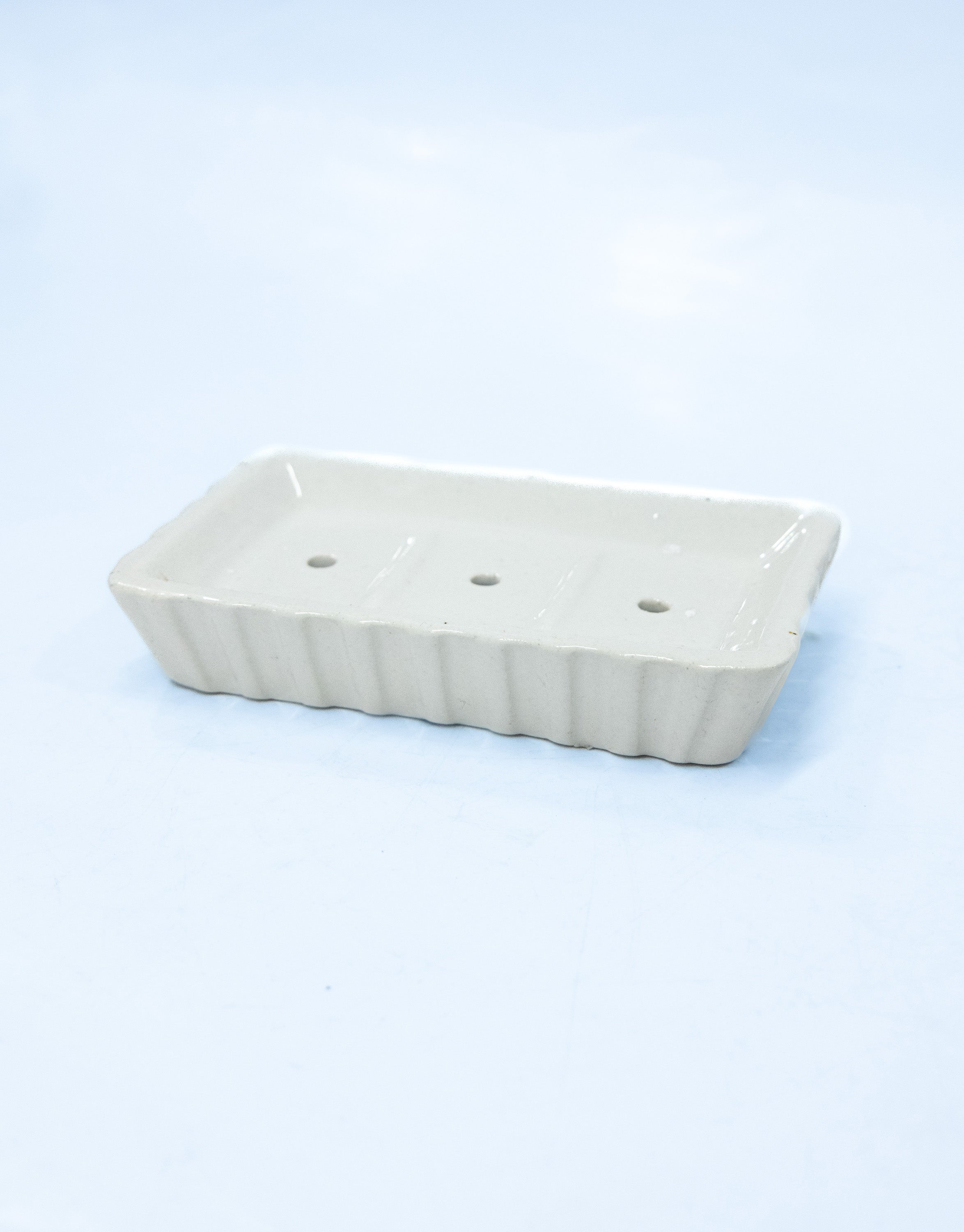 Timeless Glossy Ceramic White Soap Dish Tray