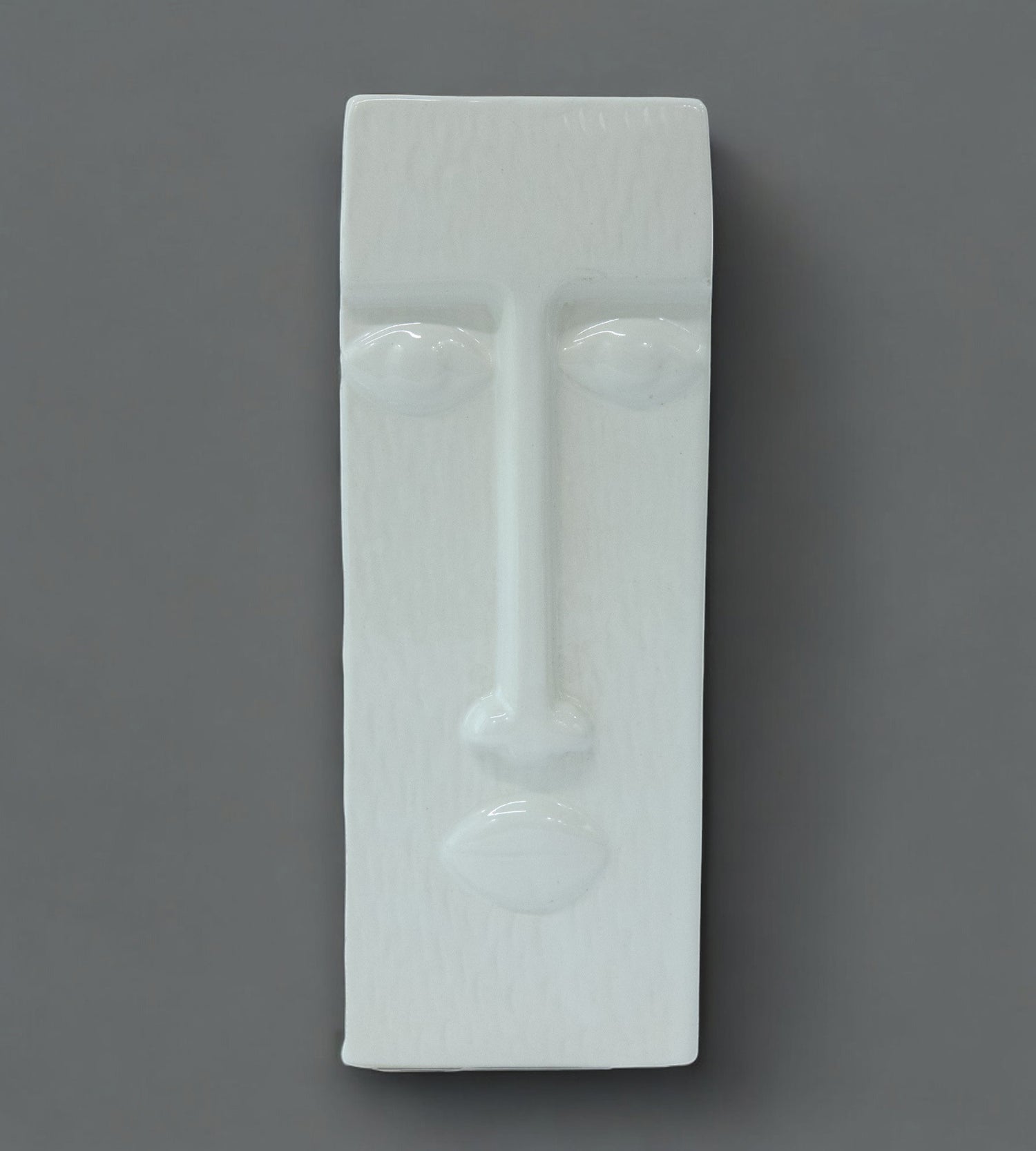 White Ceramic Face shape Vase for Home Décor