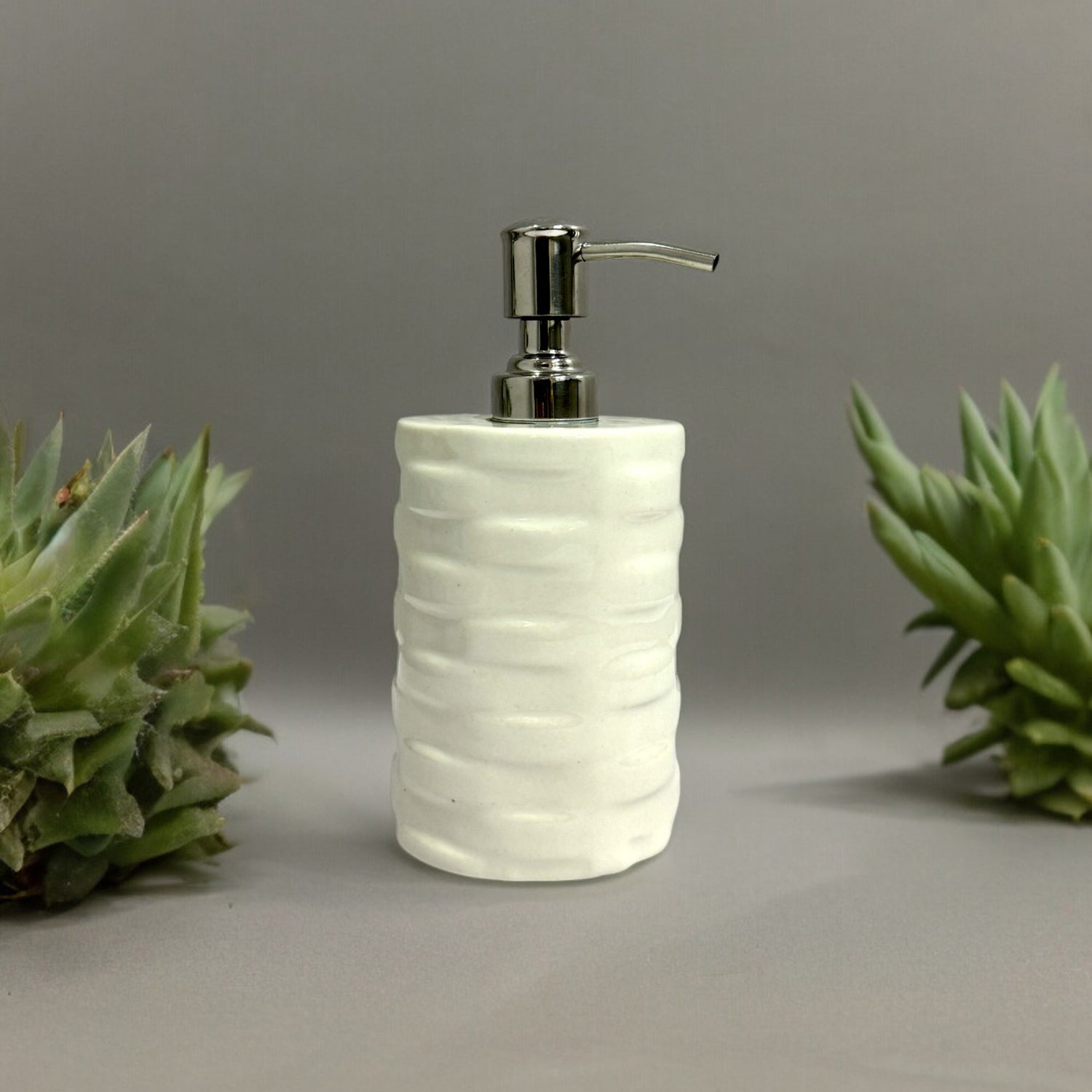 Refillable Ceramic White Hand Soap Dispenser with Pump