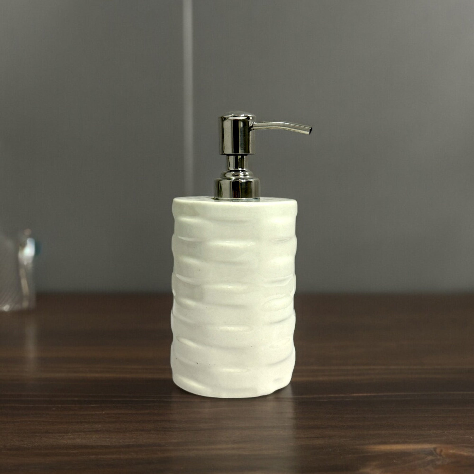 Refillable Ceramic White Hand Soap Dispenser with Pump