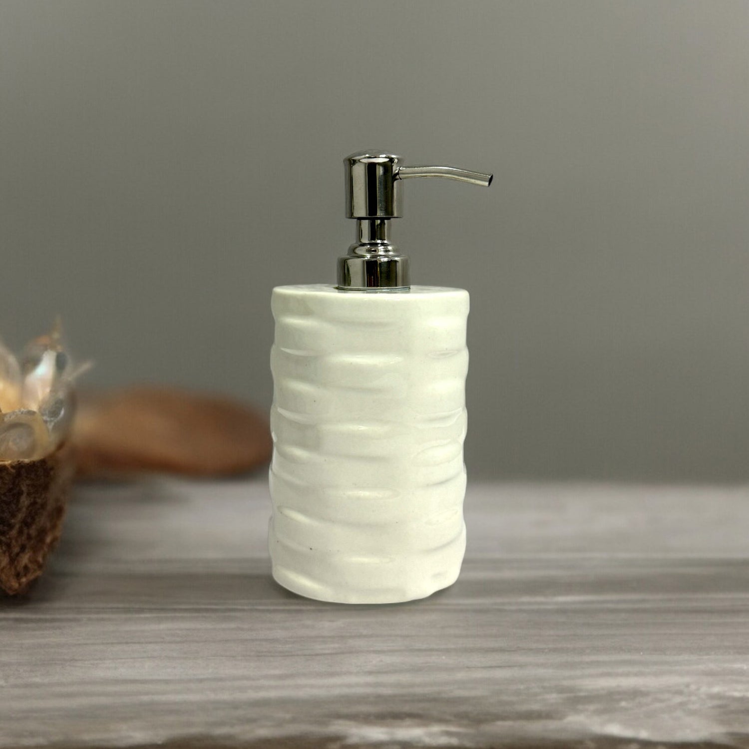 Refillable Ceramic White Hand Soap Dispenser with Pump