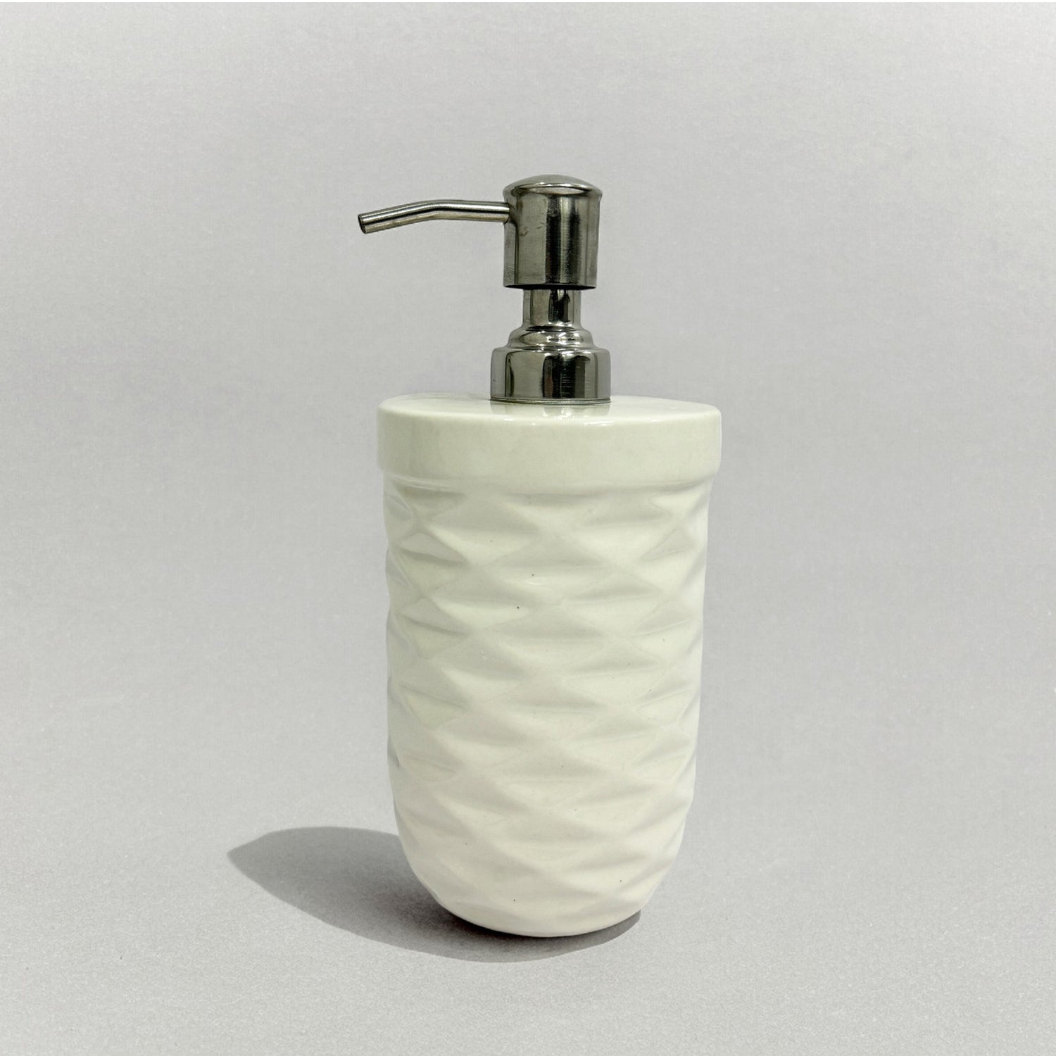 Refillable Ceramic Round Shape White Hand Soap Dispenser with Pump