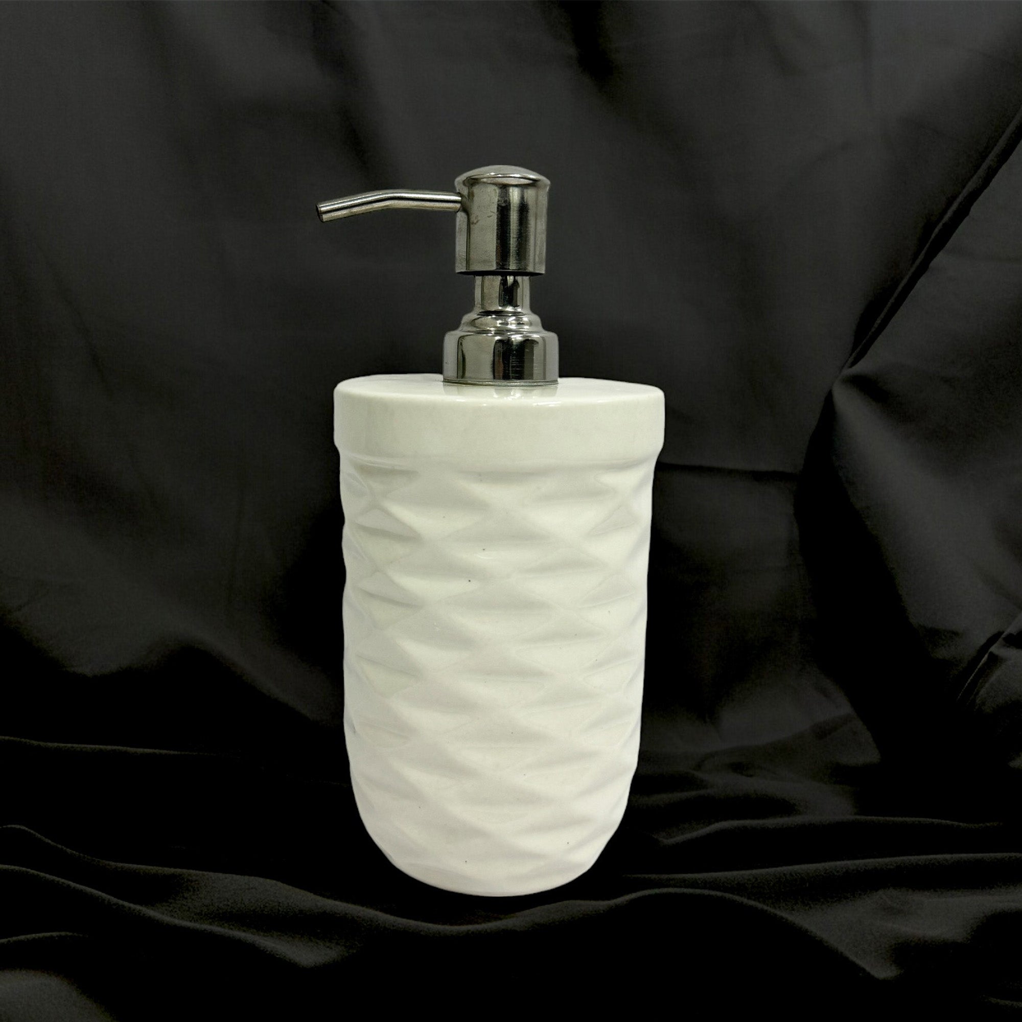 Refillable Ceramic Round Shape White Hand Soap Dispenser with Pump