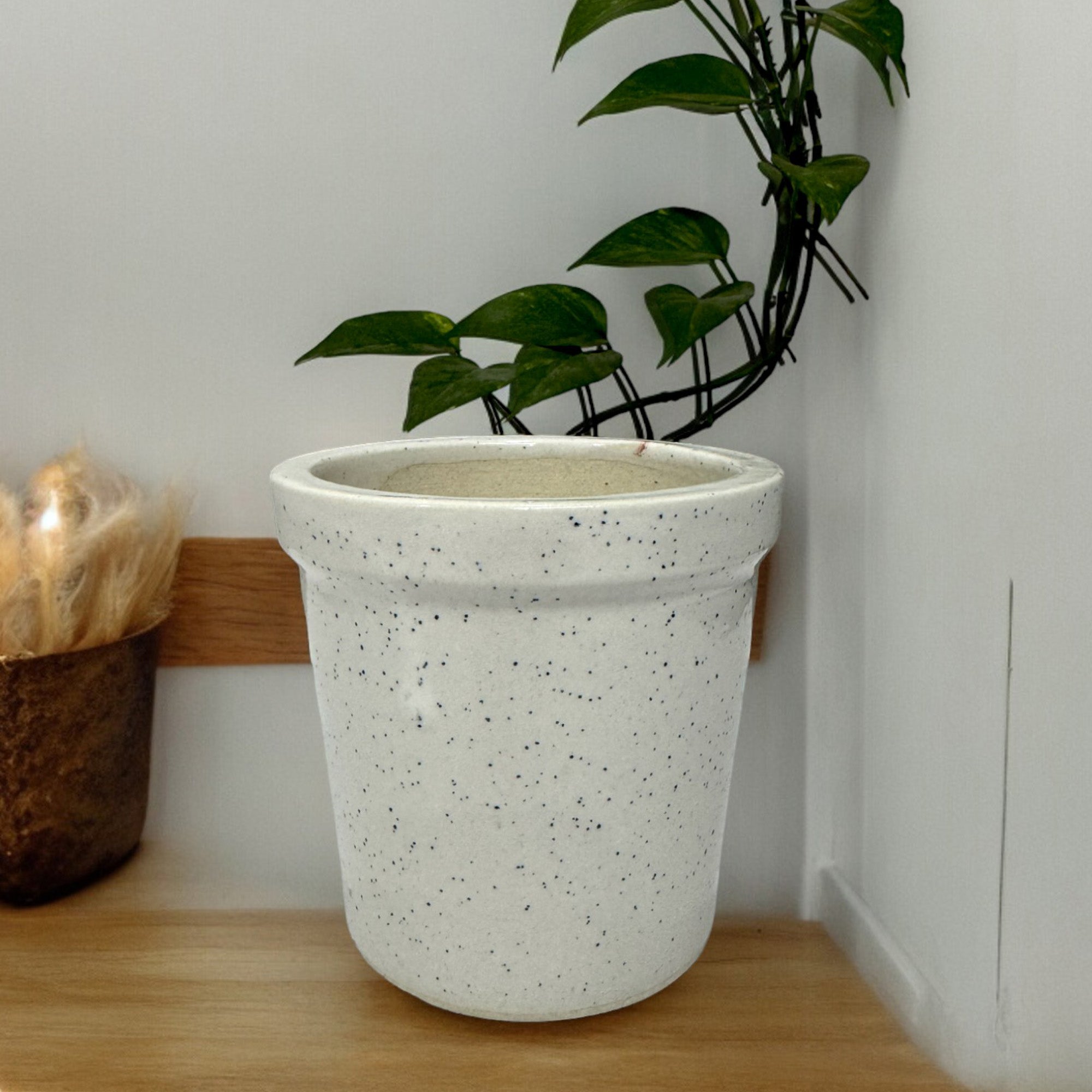 White Ceramic Small Planter