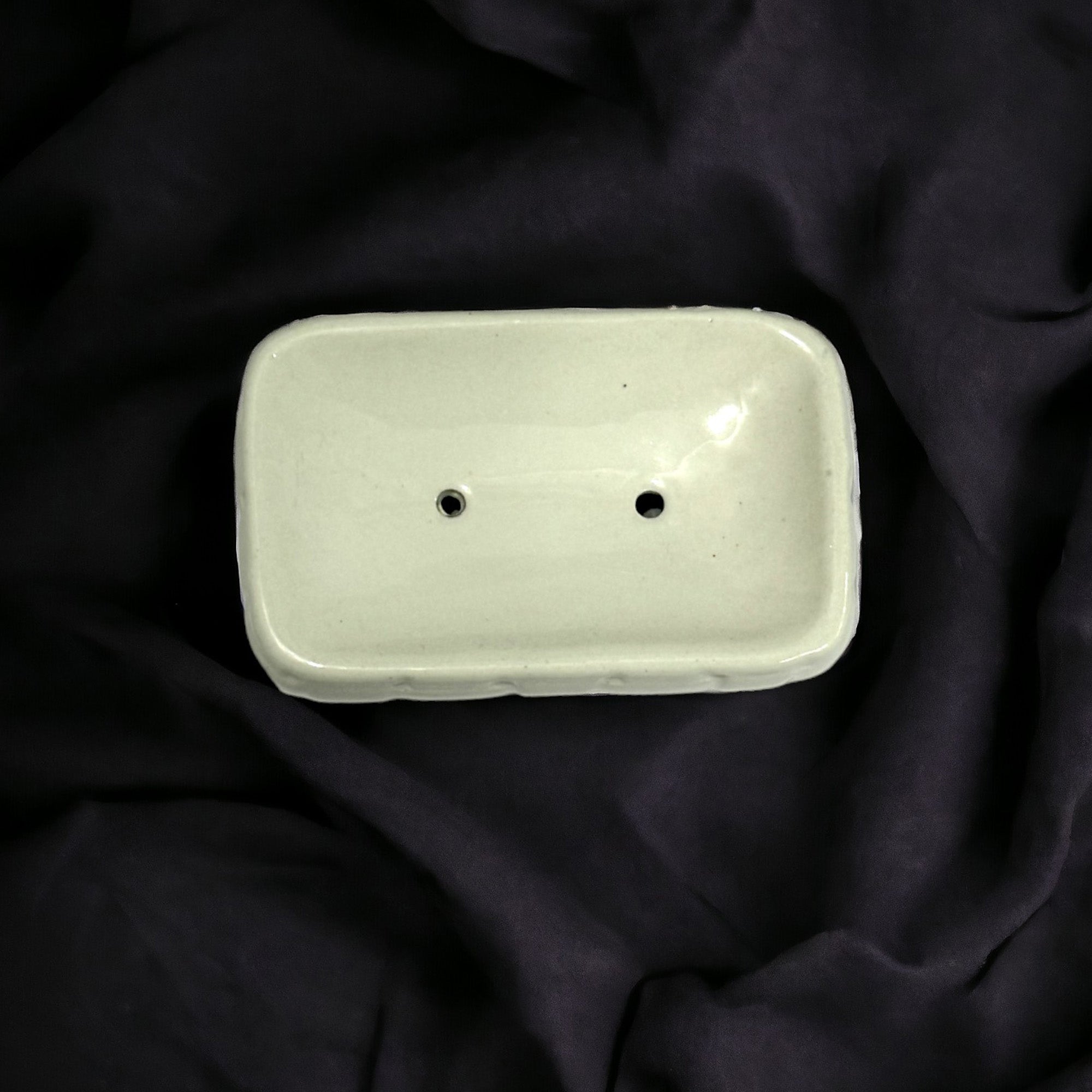 Elegant Ceramic Rectangular White Soap Dish Tray