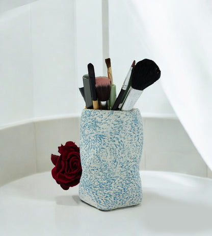 Elegant White &amp; Blue Ceramic Multipurpose Holder Stand