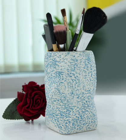 Elegant White &amp; Blue Ceramic Multipurpose Holder Stand