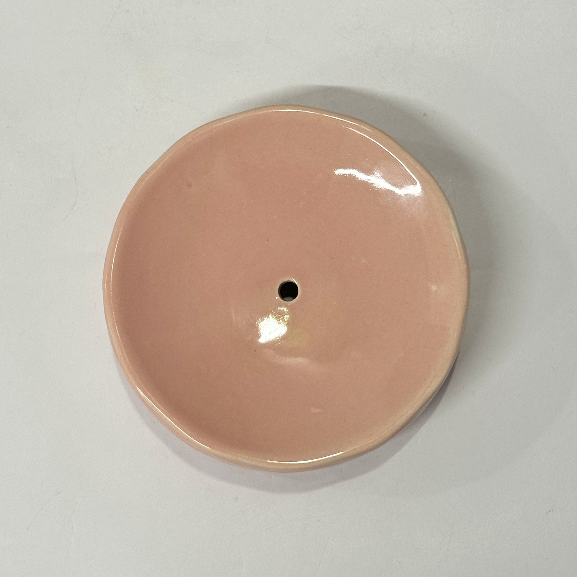 Ceramic Round Pink Soap Dish Tray