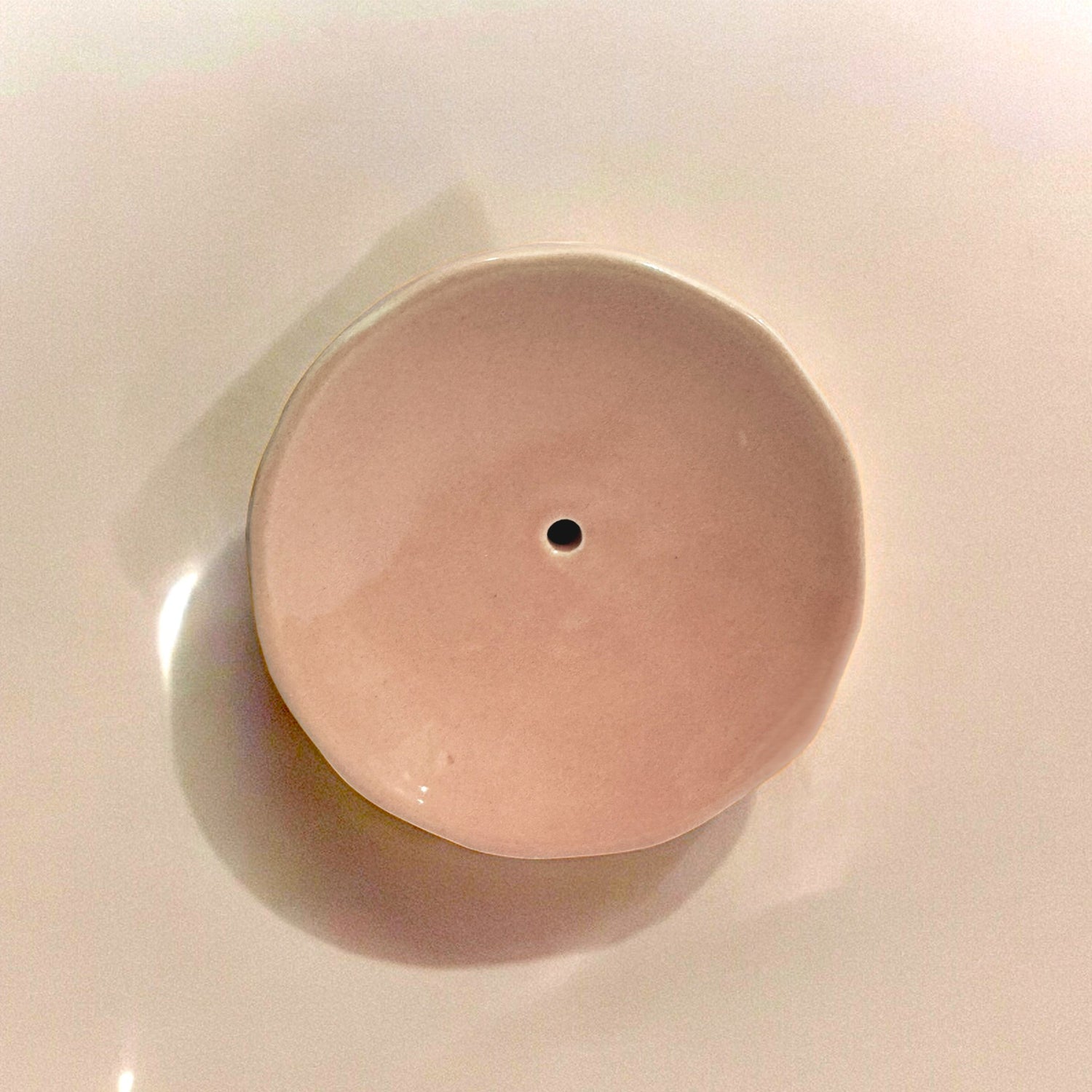 Ceramic Round Pink Soap Dish Tray