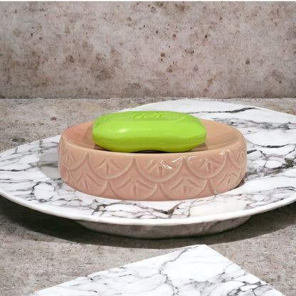 Ceramic Pink Soap Dish Tray