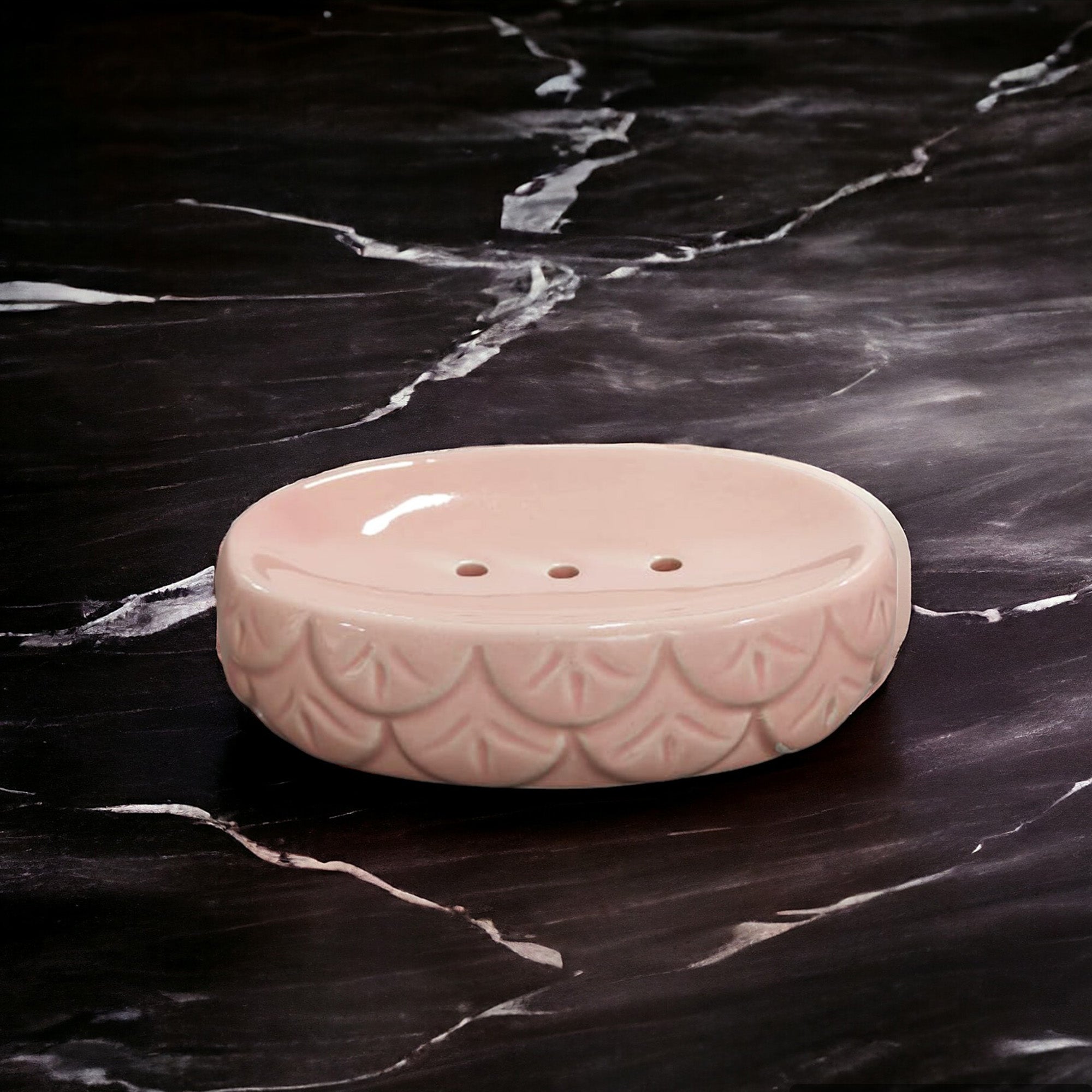 Ceramic Pink Soap Dish Tray