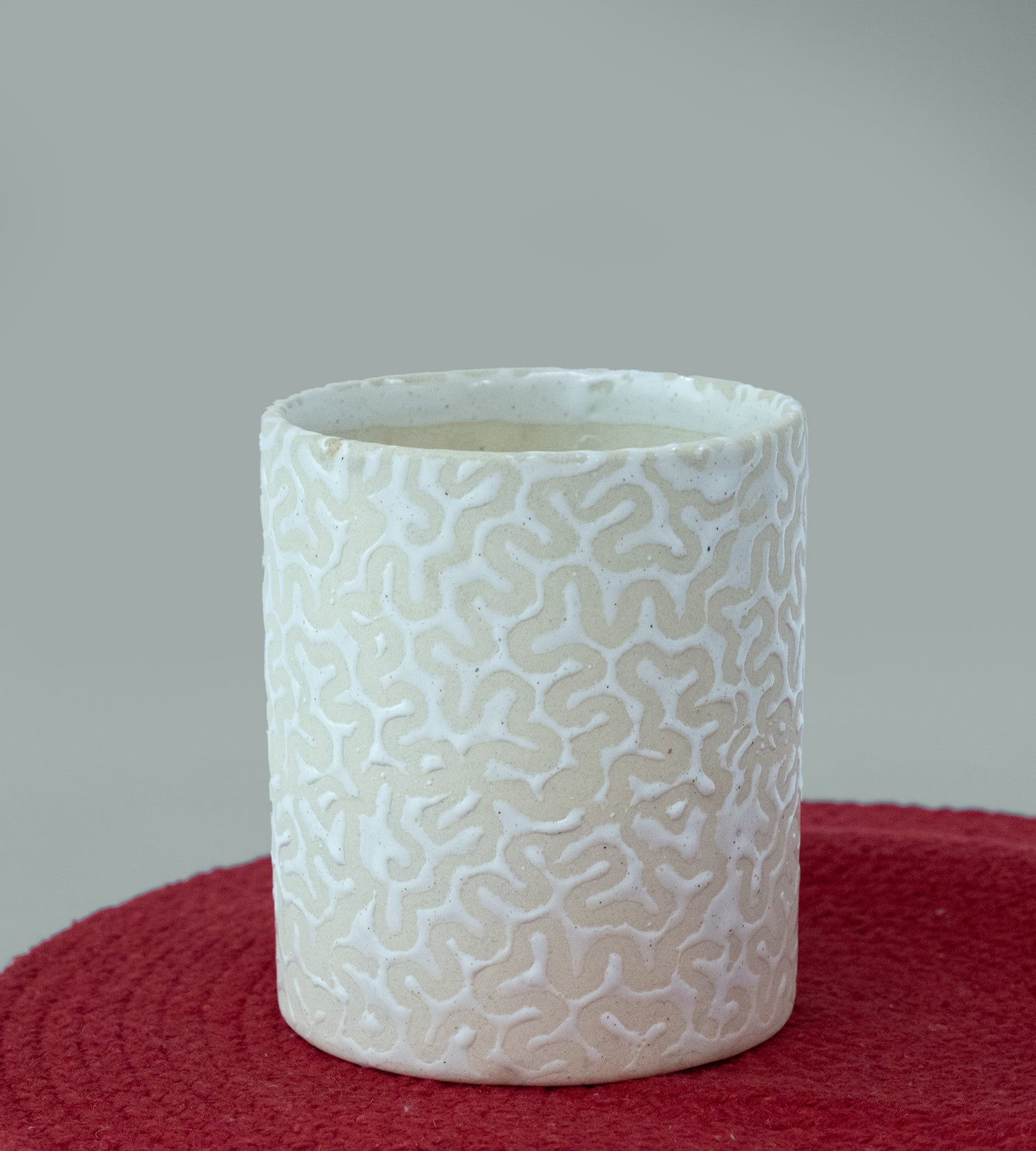 Ceramic White Intricate Design Pot