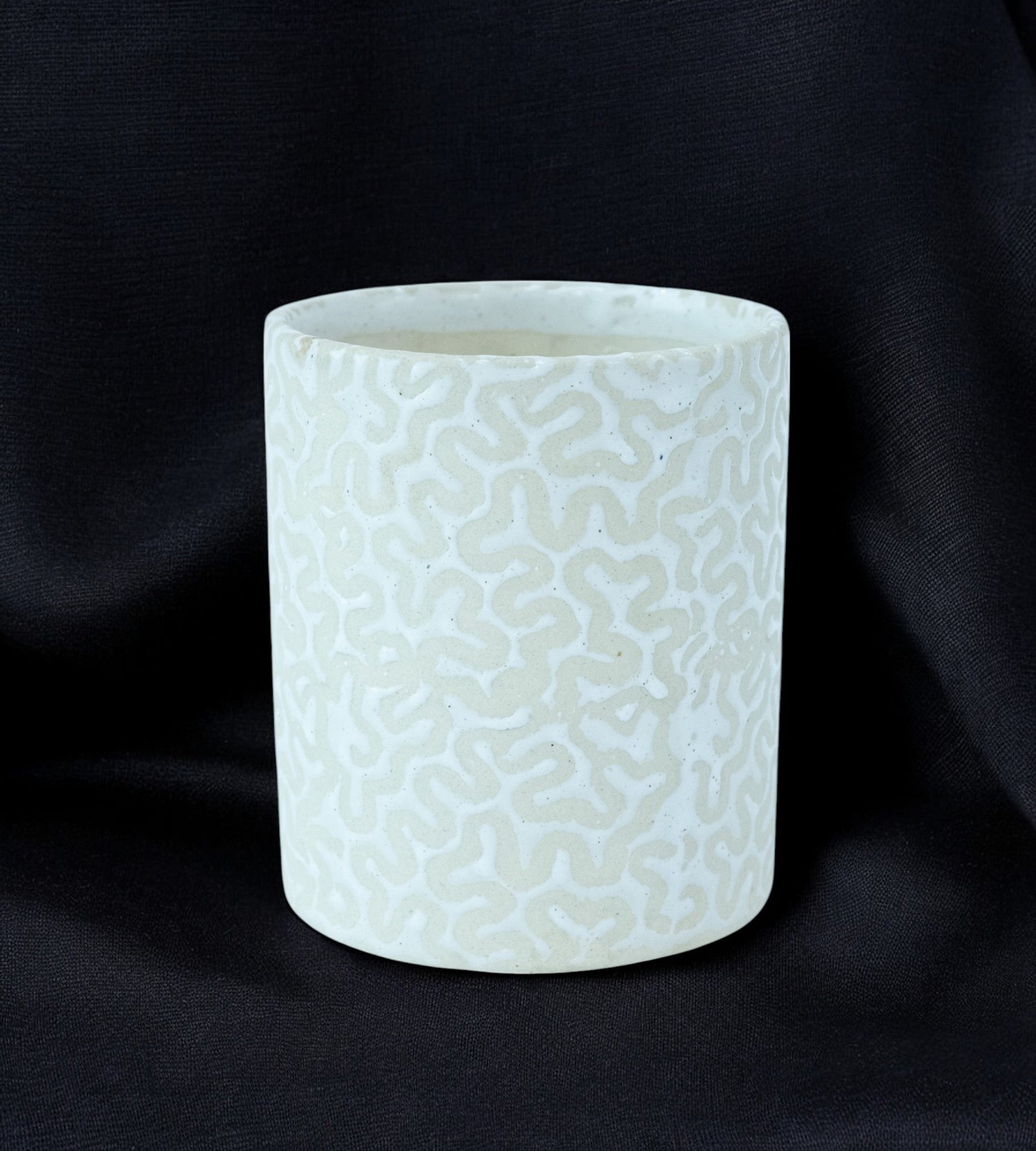 Ceramic White Intricate Design Pot